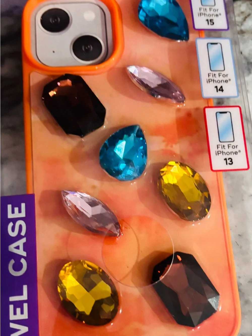 Gemstone Bling Phone Case For iPhone 13,14 or 15 NIB 3 Colors Available